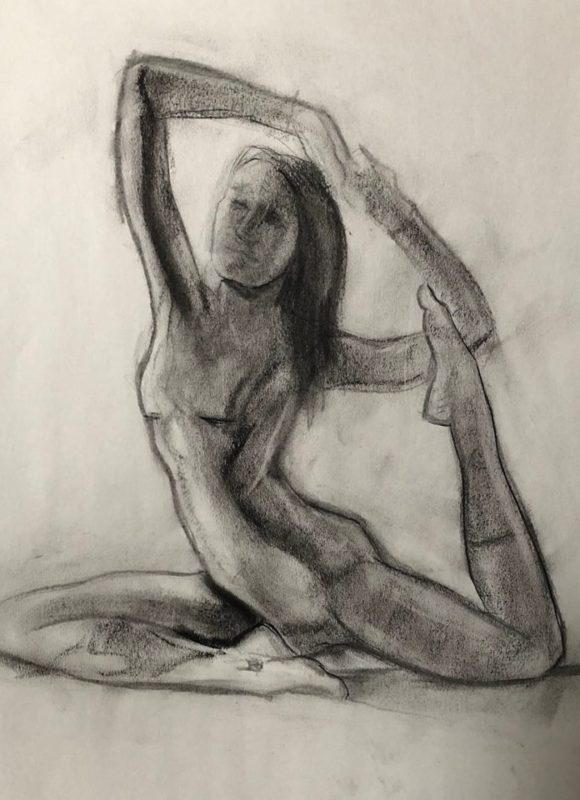 The Art of Asana - Artists charcoal drawing yogis at Southtown Yoga in St. Louis with Debby Siegel.