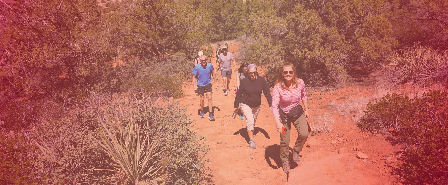 hiking at Tucson yoga retreat during Gem and Mineral Show