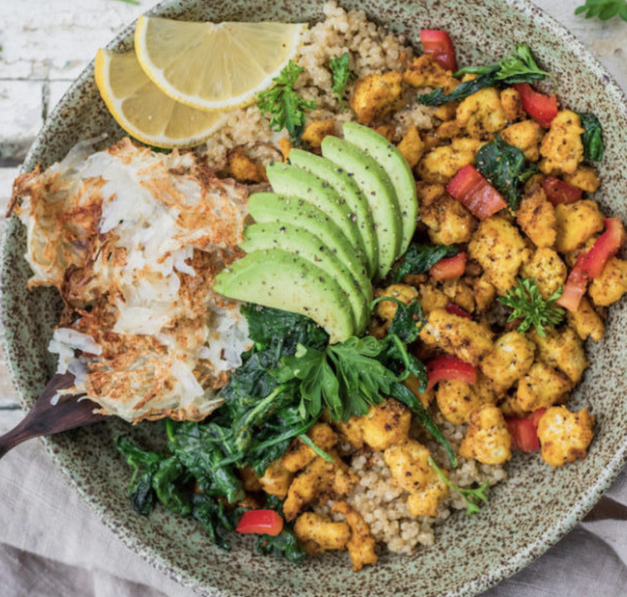 tofu scramble with hash