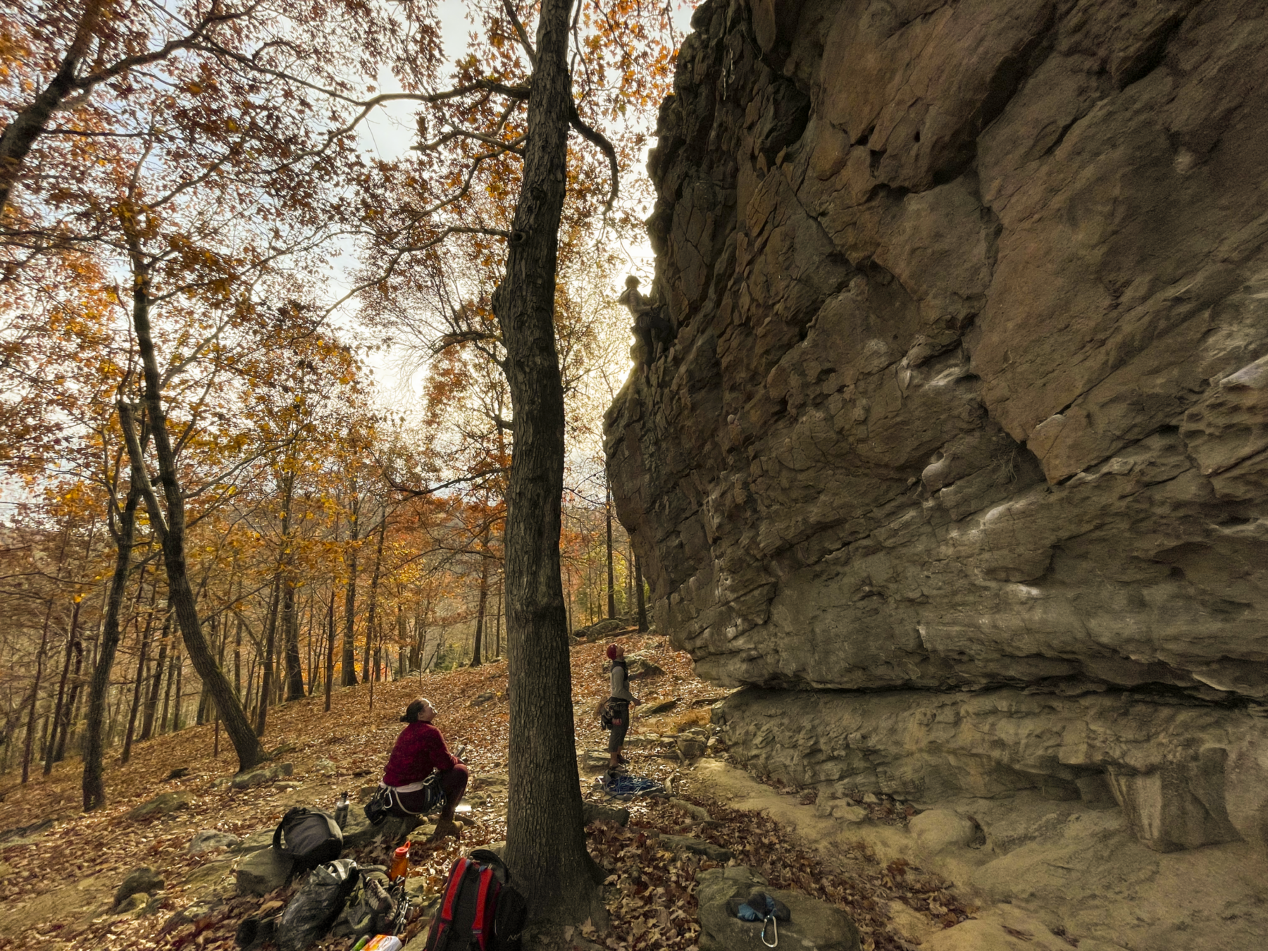 climbing at yoga retreat in Arkansas May 2023