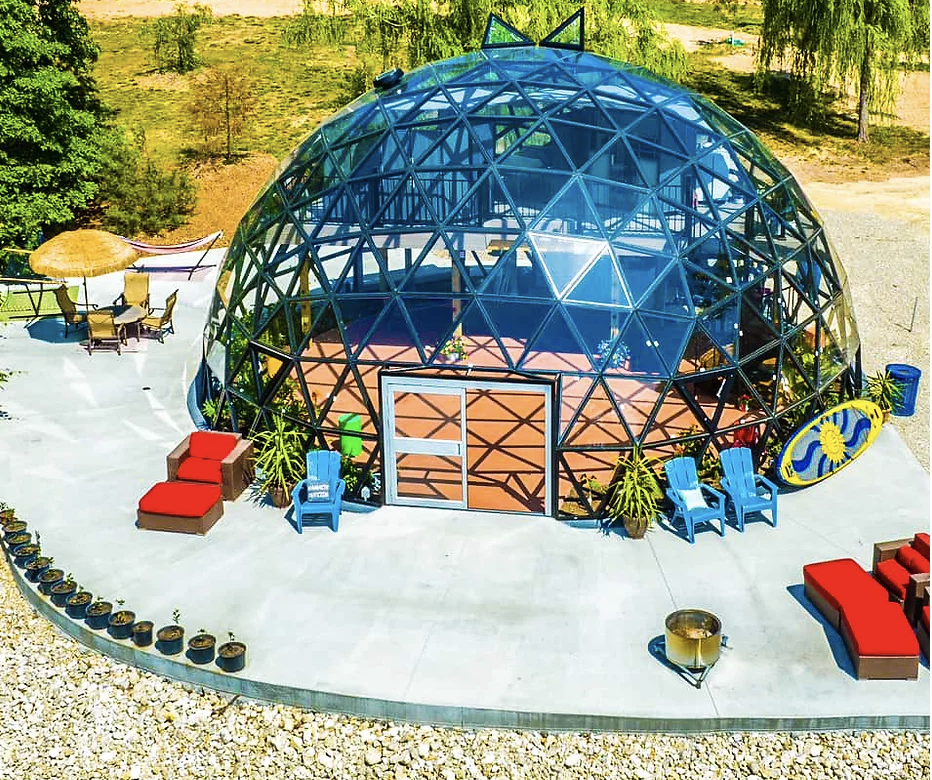 Yoga dome at Lake of the Ozarks, MO where I'll be guiding Equinox Yoga Sept 23 at 1:30pm